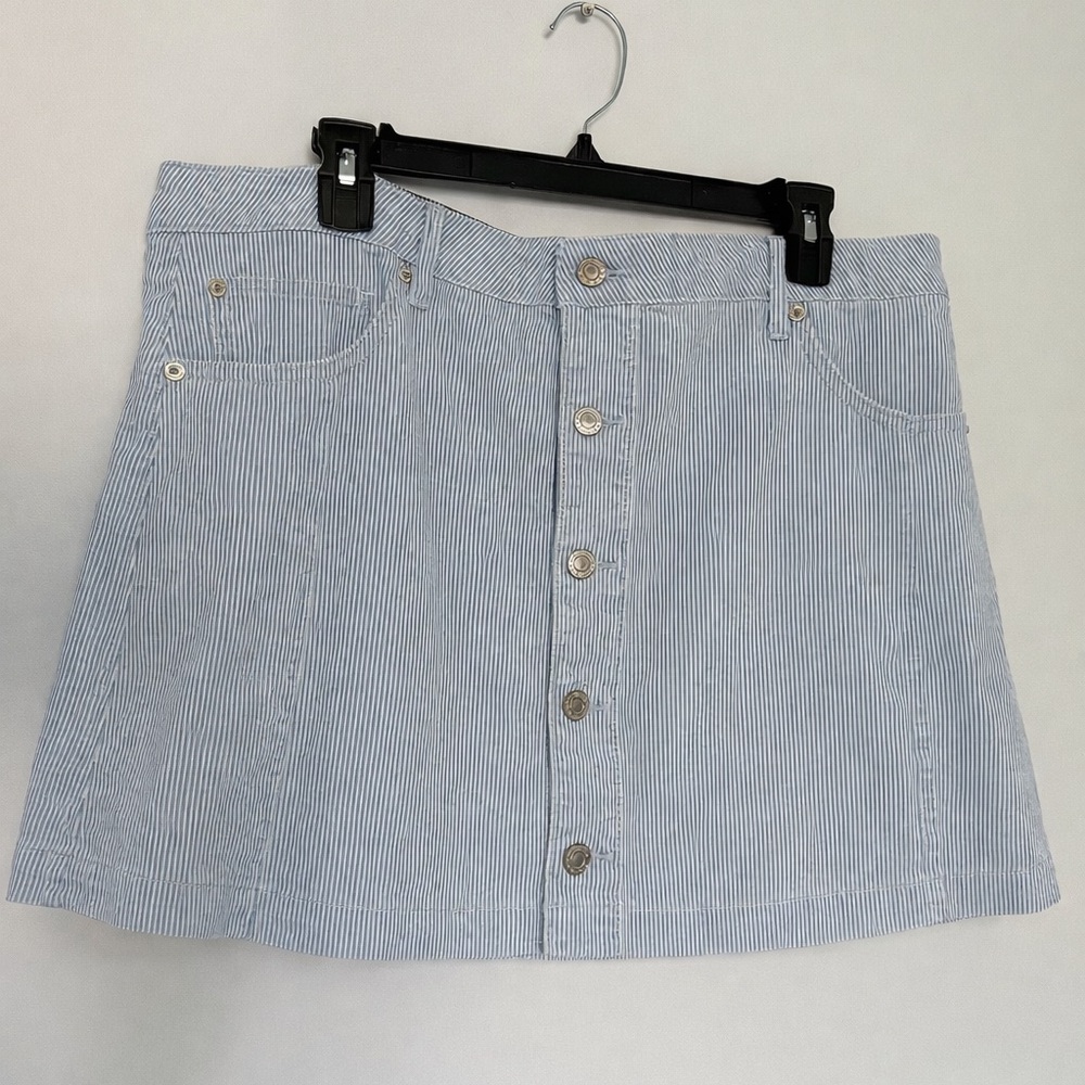 American Eagle Low Rise A Line Skirt Blue Striped Stretch NWT - 18
